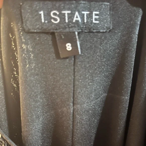 1.STATE Rich Black Sequined Mini Dress. Size 8 - Picture 4 of 7